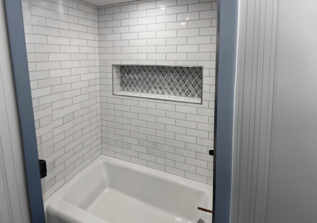 custom tile shower in guest bathroom